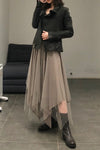 Marc Le Bihan 2590 series triple-layer silk skirt collection French handmade MLB-2590-HUIOU gray lotus color